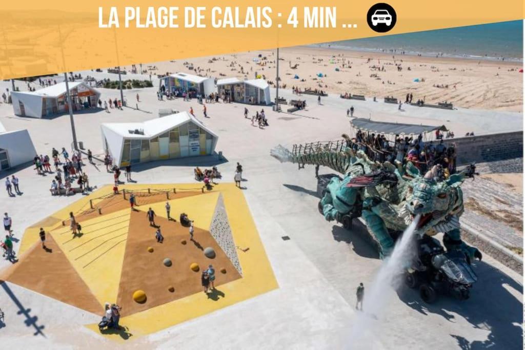 Le Grand Messin - Calais Nord -Cour - Plage - Ferry - Eurotunnel Zewnętrze zdjęcie